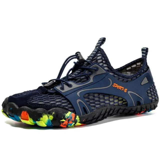 Summer Breathable Men Hiking Shoes Suede   Mesh Outdoor Men Sneakers Climbing Shoes Men Sport Shoes Quick-dry Water Shoes