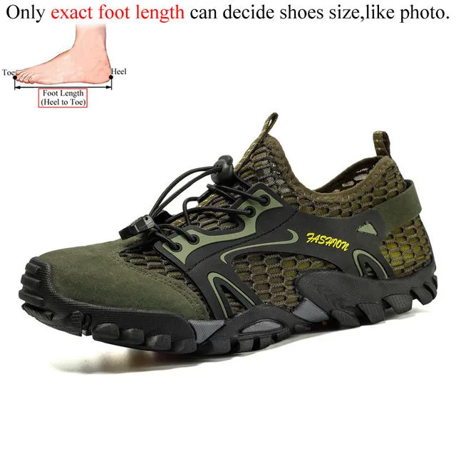 Summer Breathable Men Hiking Shoes Suede   Mesh Outdoor Men Sneakers Climbing Shoes Men Sport Shoes Quick-dry Water Shoes