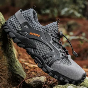 Summer Breathable Men Hiking Shoes Suede   Mesh Outdoor Men Sneakers Climbing Shoes Men Sport Shoes Quick-dry Water Shoes