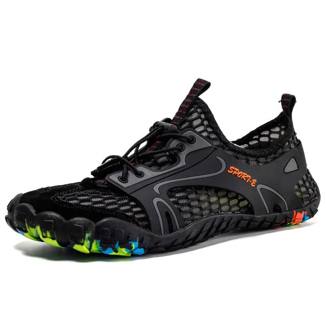 Summer Breathable Men Hiking Shoes Suede   Mesh Outdoor Men Sneakers Climbing Shoes Men Sport Shoes Quick-dry Water Shoes