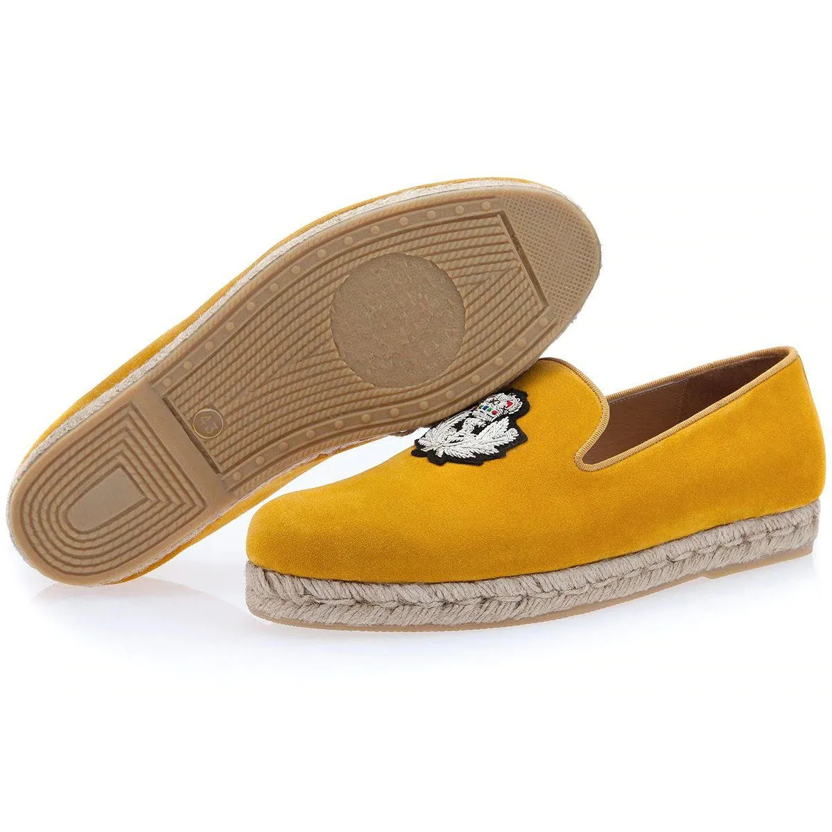 SUPERGLAMOUROUS Colony Softy Men's Shoes Mustard Suede Leather Rope Sneakers (SPGM1080)