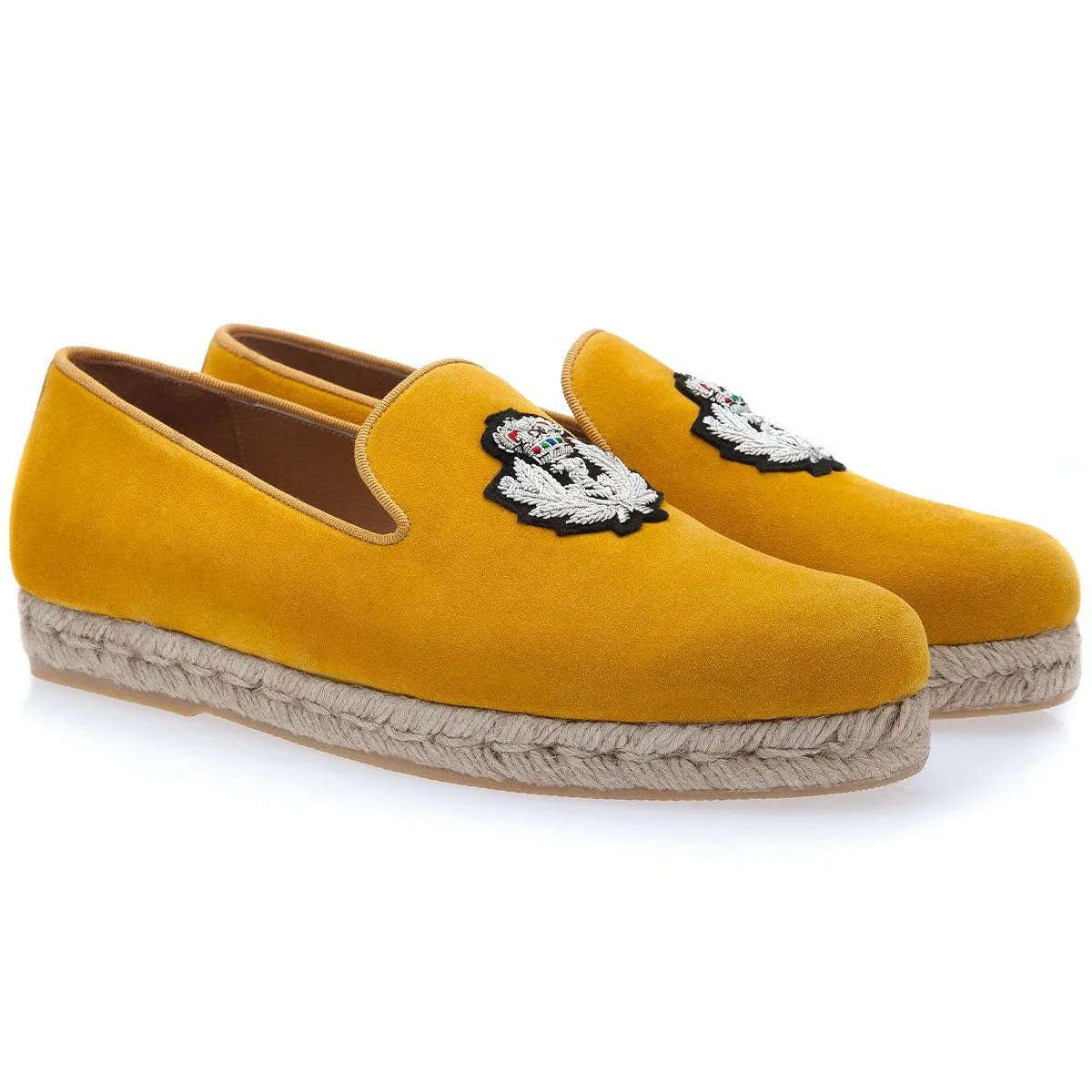 SUPERGLAMOUROUS Colony Softy Men's Shoes Mustard Suede Leather Rope Sneakers (SPGM1080)
