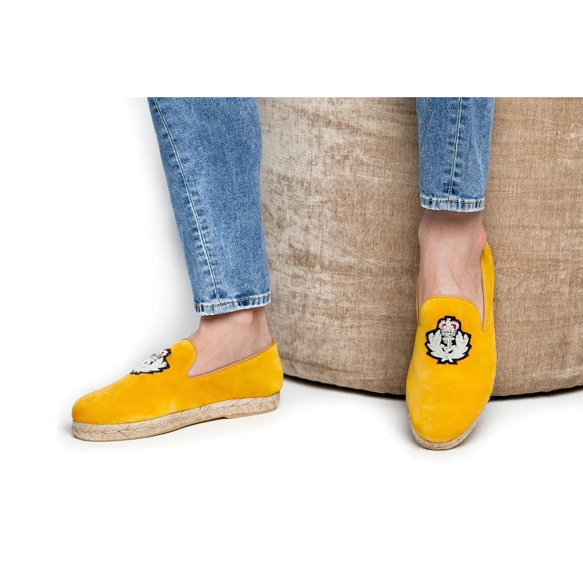 SUPERGLAMOUROUS Colony Softy Men's Shoes Mustard Suede Leather Rope Sneakers (SPGM1080)