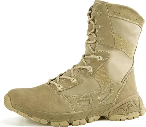Tactical Military Boots for Men, Breathable Non-slip Wear-resistant Rubber Sole High-top Desert Combat Shoes, for Comfortable Side Zipper Hiking Shoes