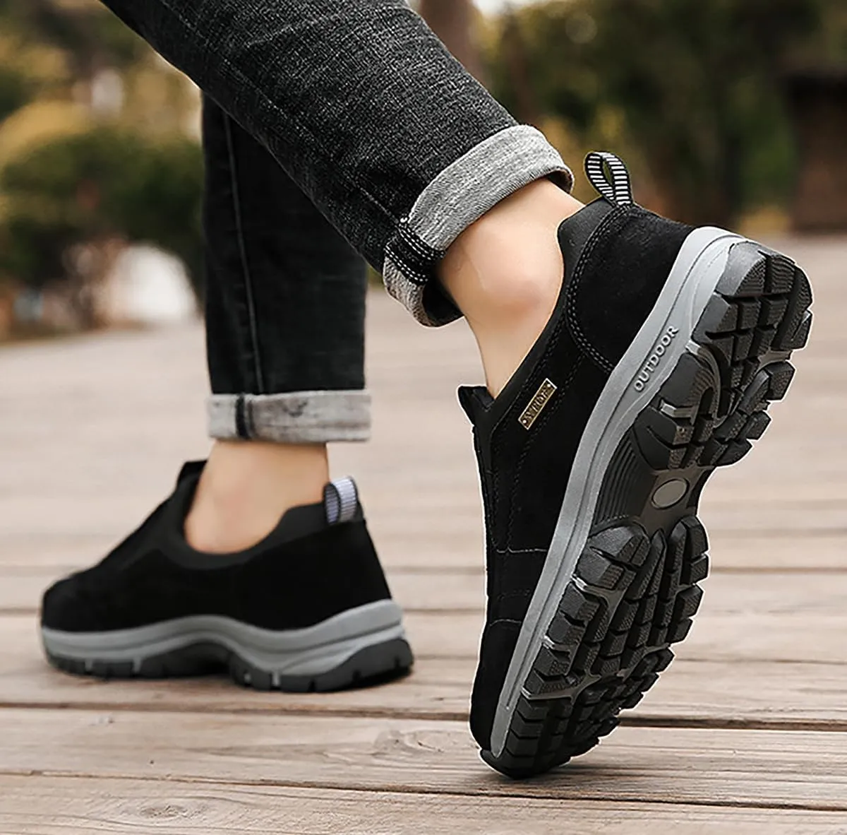 Teresad Shoes Men Comfortable Waterproof Orthopedic Walking Hiking Shoes