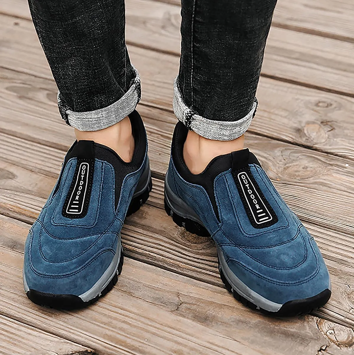 Teresad Shoes Men Comfortable Waterproof Orthopedic Walking Hiking Shoes