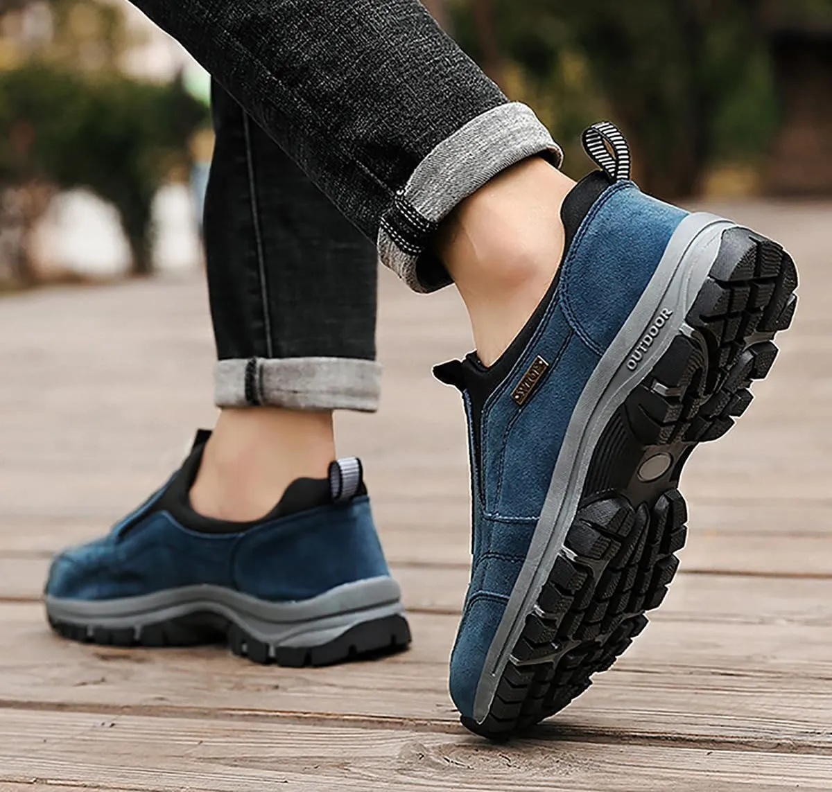Teresad Shoes Men Comfortable Waterproof Orthopedic Walking Hiking Shoes