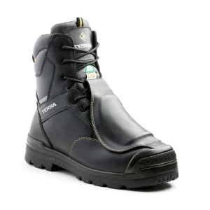 Terra Men's Safety Work Boots Barricade 8" Leather Waterproof with Metguard Composite Toe and Plate | Sizes 7-14