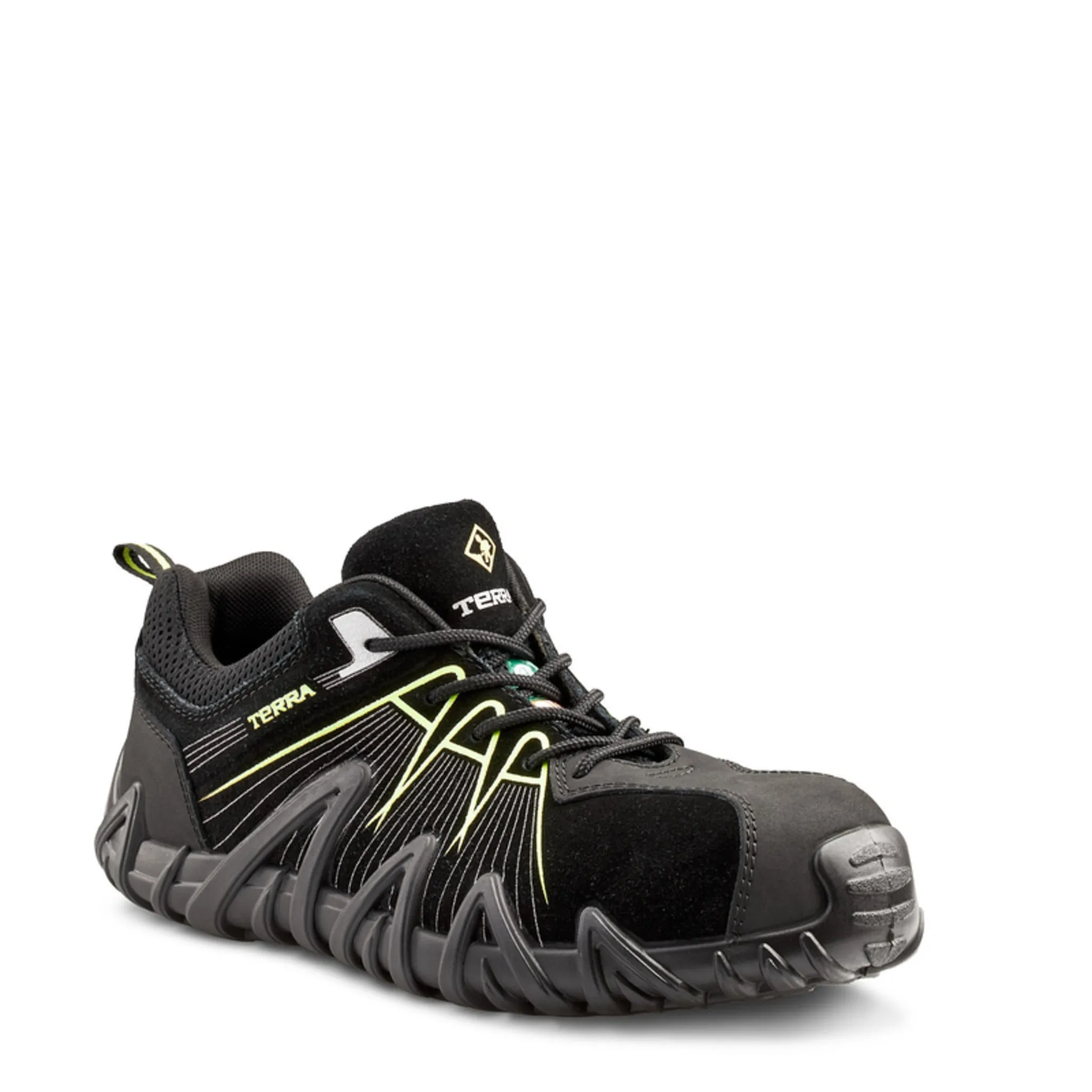 Terra Men's Safety Work Shoe Spider X Suede and Nubuck Leather Water Resistant with Metal Free Composite Toe | Sizes 7-13