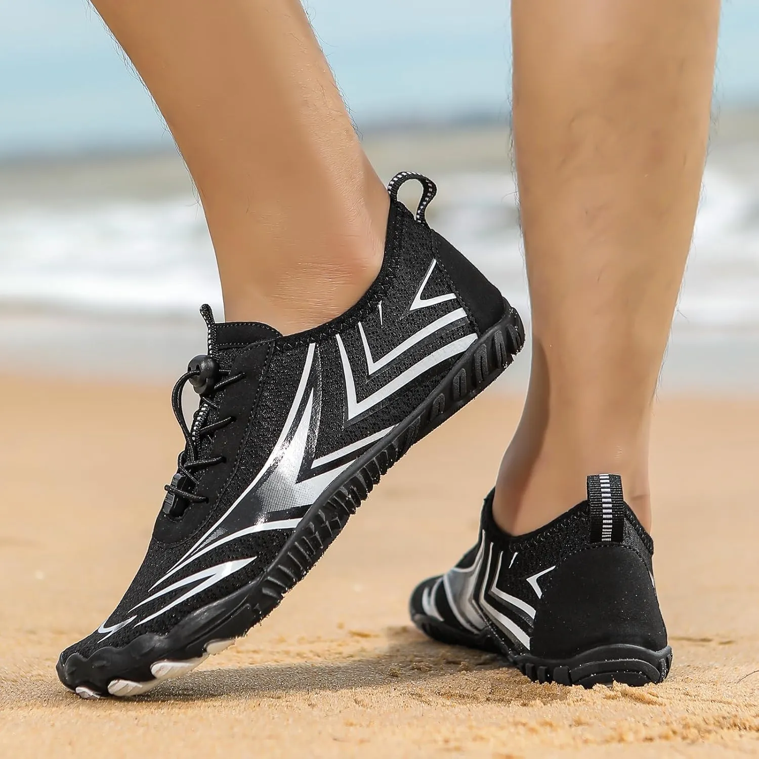 Thatrich Womens Hike Barefoot Shoes Breathable Athletic Running Men Wide Toe Box Non Slip Water Proof Work Shoe Vacation Beach Grounded Footwear Slip-On Lightweight Comfy Hiking Sneakers for Unisex