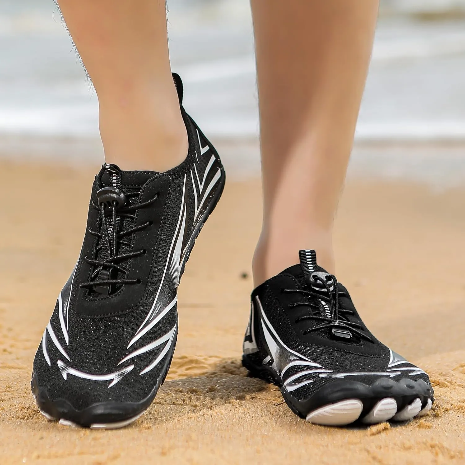 Thatrich Womens Hike Barefoot Shoes Breathable Athletic Running Men Wide Toe Box Non Slip Water Proof Work Shoe Vacation Beach Grounded Footwear Slip-On Lightweight Comfy Hiking Sneakers for Unisex