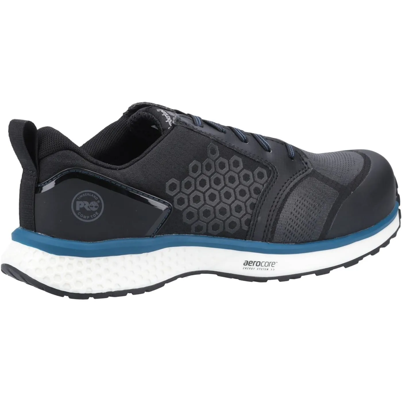 Timberland Pro Reaxion Black/Blue Mens Synthetic   Textile Safety Trainers
