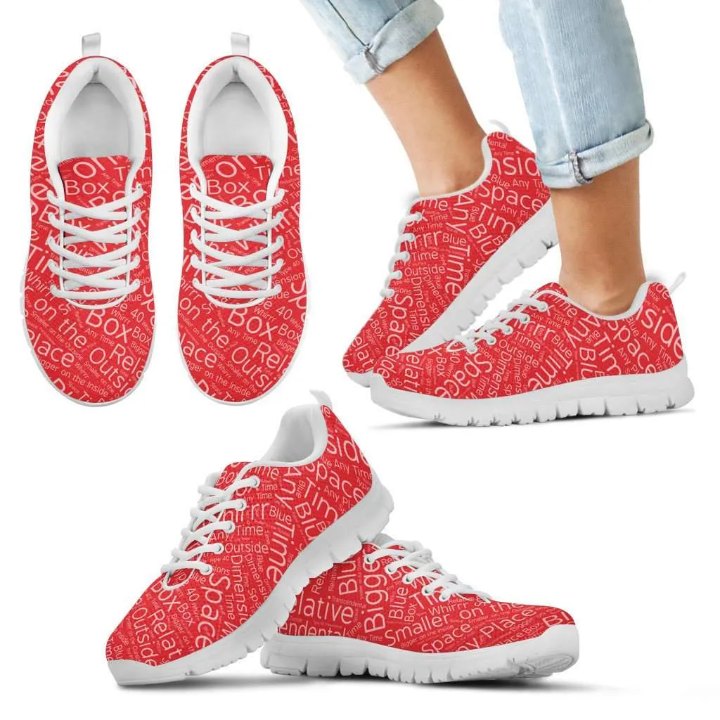 Timey Wimey TARDIS Terms Running Shoes Red