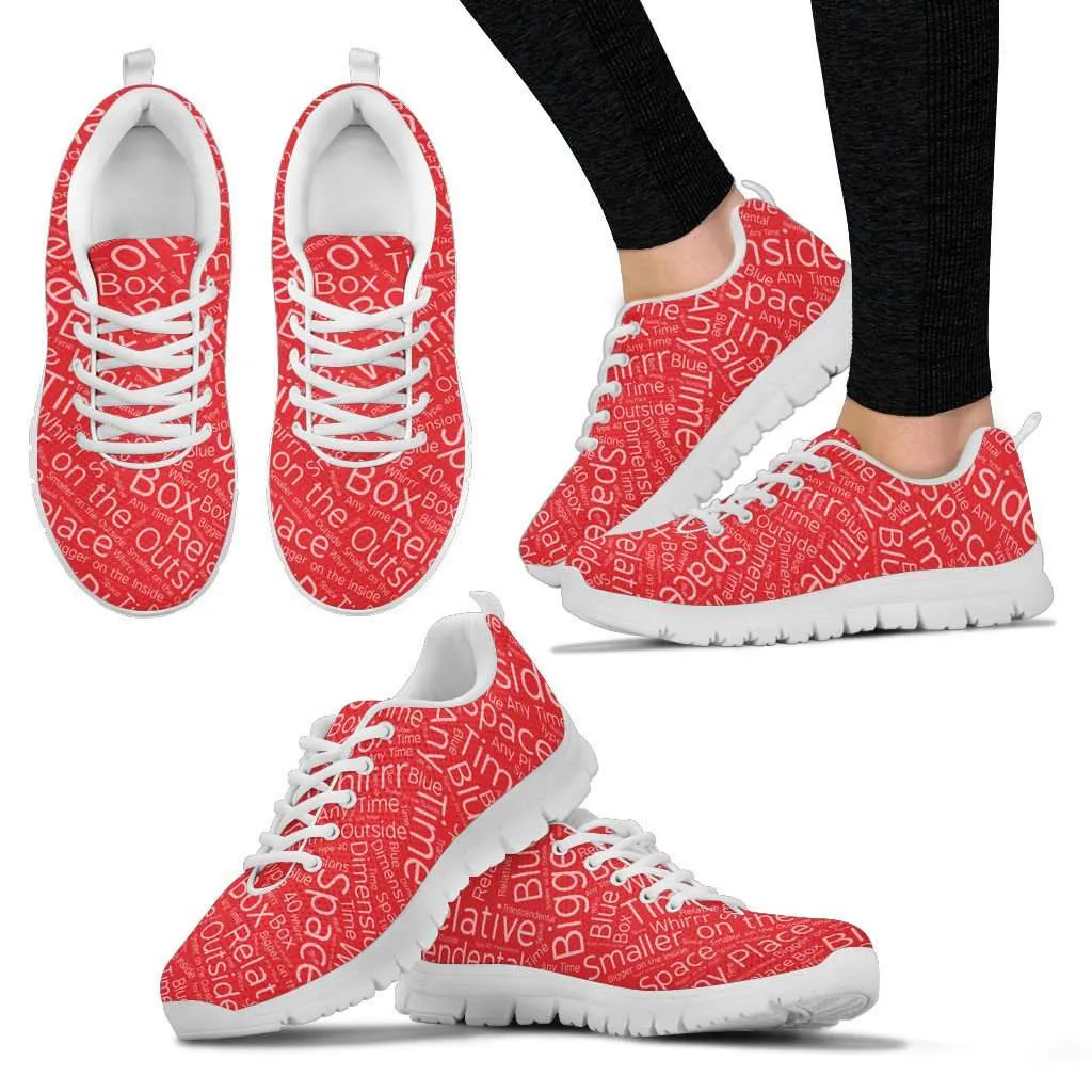 Timey Wimey TARDIS Terms Running Shoes Red