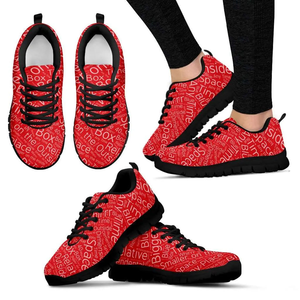 Timey Wimey TARDIS Terms Running Shoes Red