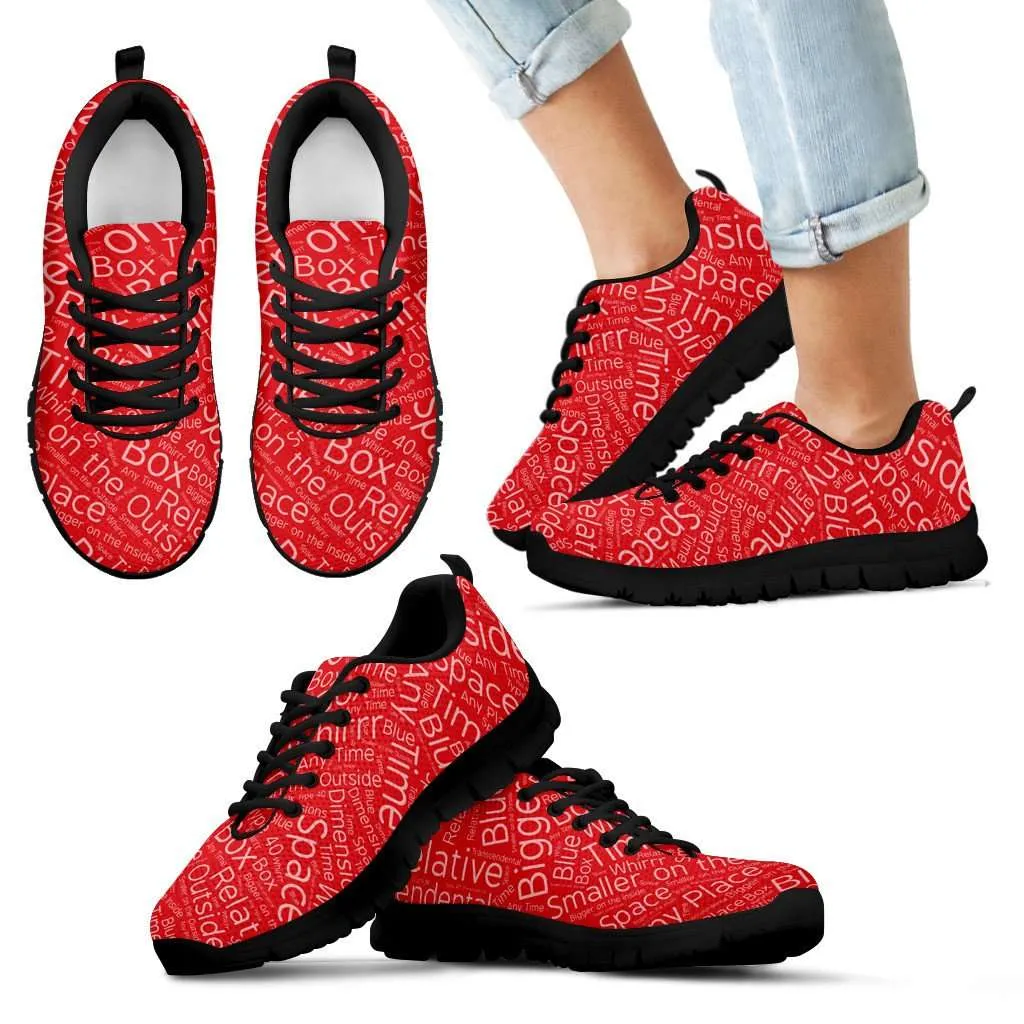 Timey Wimey TARDIS Terms Running Shoes Red