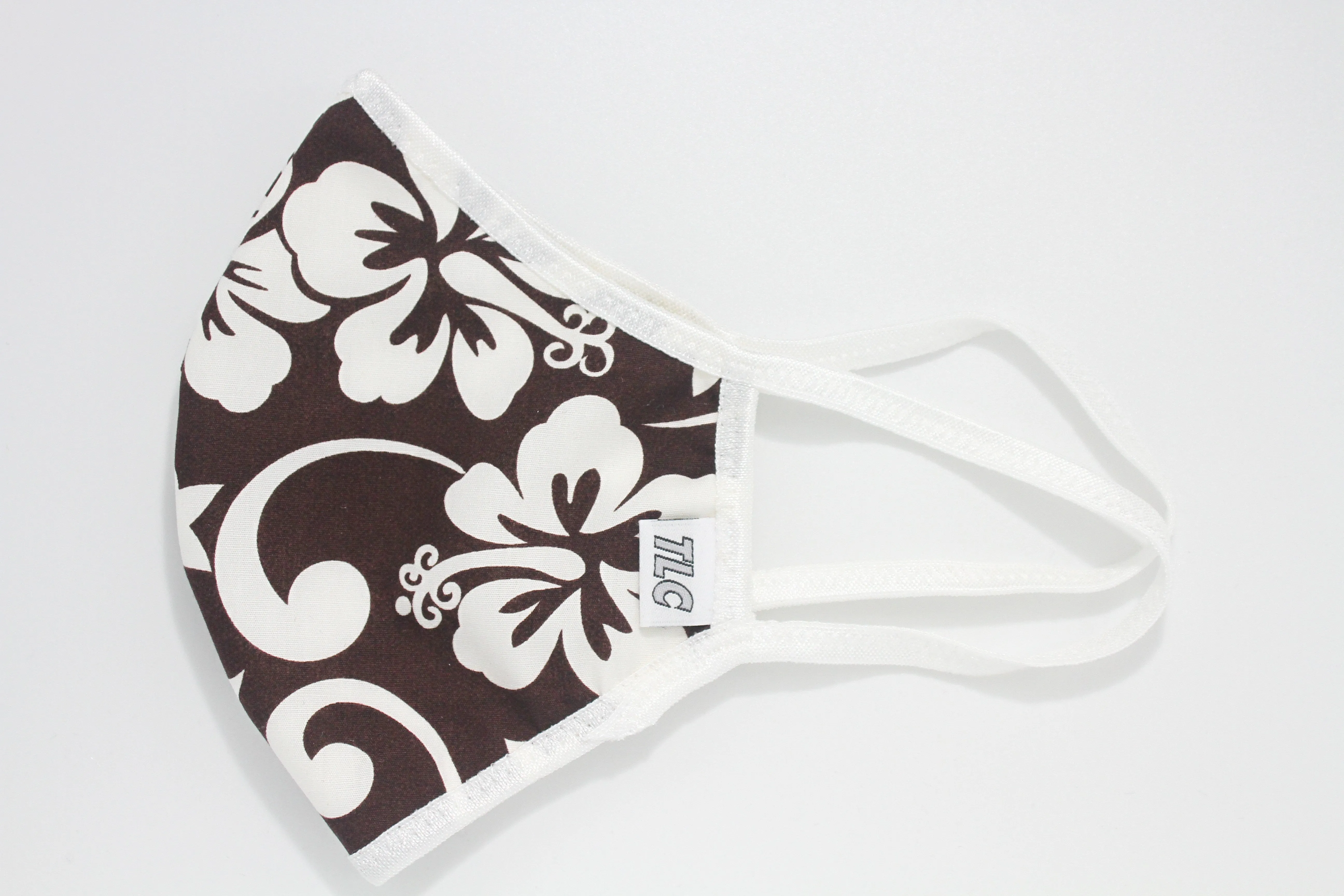 TLC Face Mask - White & Chocolate Hawaiian Ultra Lightweight