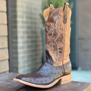 Tobacco Ostrich Square Toe