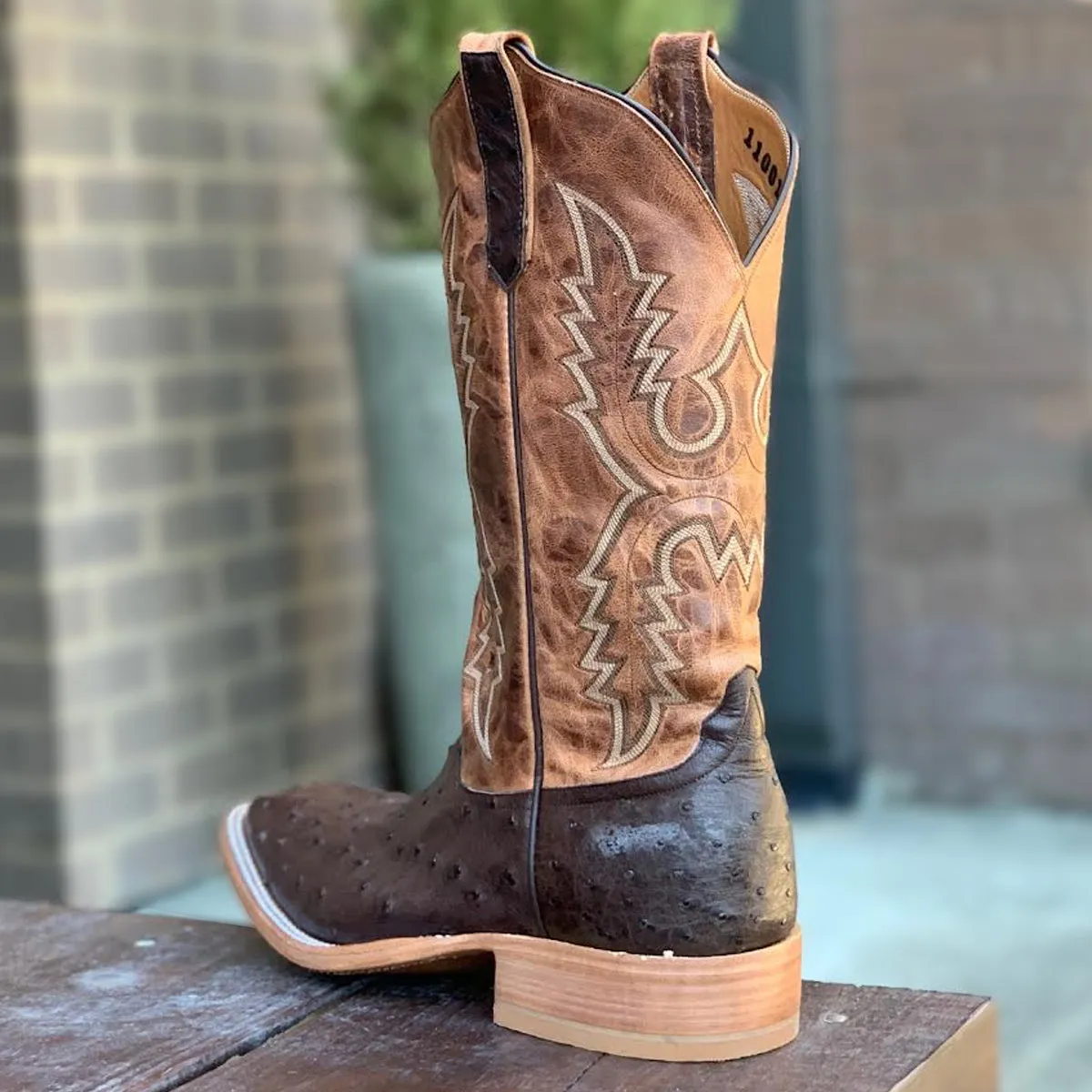 Tobacco Ostrich Square Toe