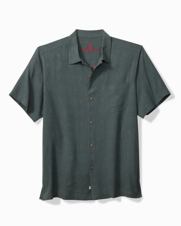 Tommy Bahama Men's Big & Tall King Of The Jungle Embroidered Silk Camp Shirt - Wire Rim