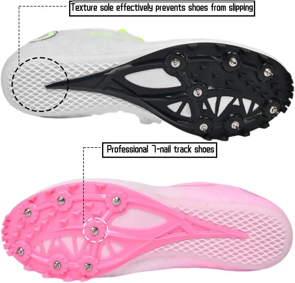 Track and Field Shoes Spikes for Men and Women Long-Distance Running Sports Shoes Sports Sprint Track and Field Competition Spikes for Boys and Girls