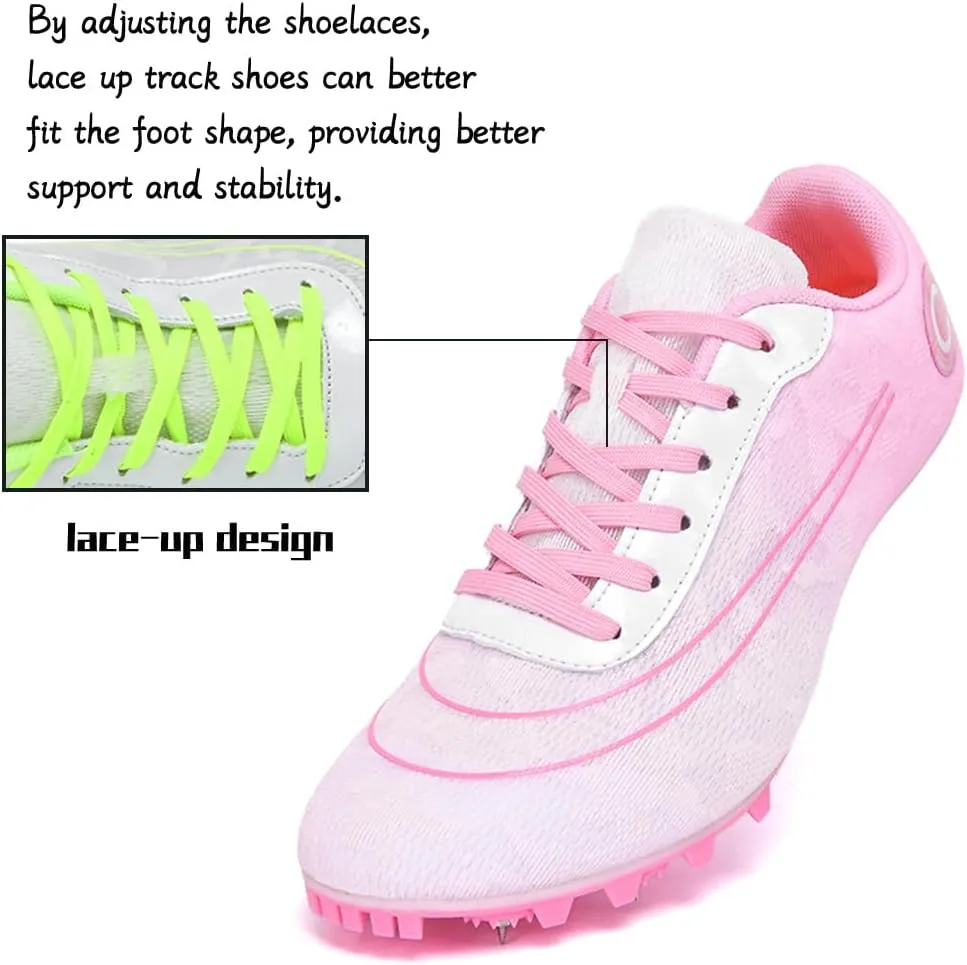 Track and Field Shoes Spikes for Men and Women Long-Distance Running Sports Shoes Sports Sprint Track and Field Competition Spikes for Boys and Girls