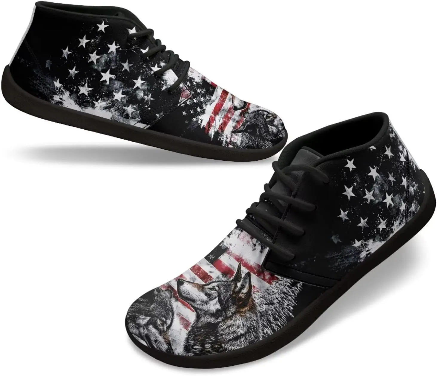 Trail Running Shoes Animal Print Athletic Sneakers for Men Wide Wolf Toe Box Boots Tiger Minimalist Barefoot Shoe