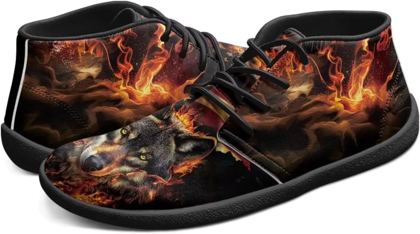 Trail Running Shoes Animal Print Athletic Sneakers for Men Wide Wolf Toe Box Boots Tiger Minimalist Barefoot Shoe