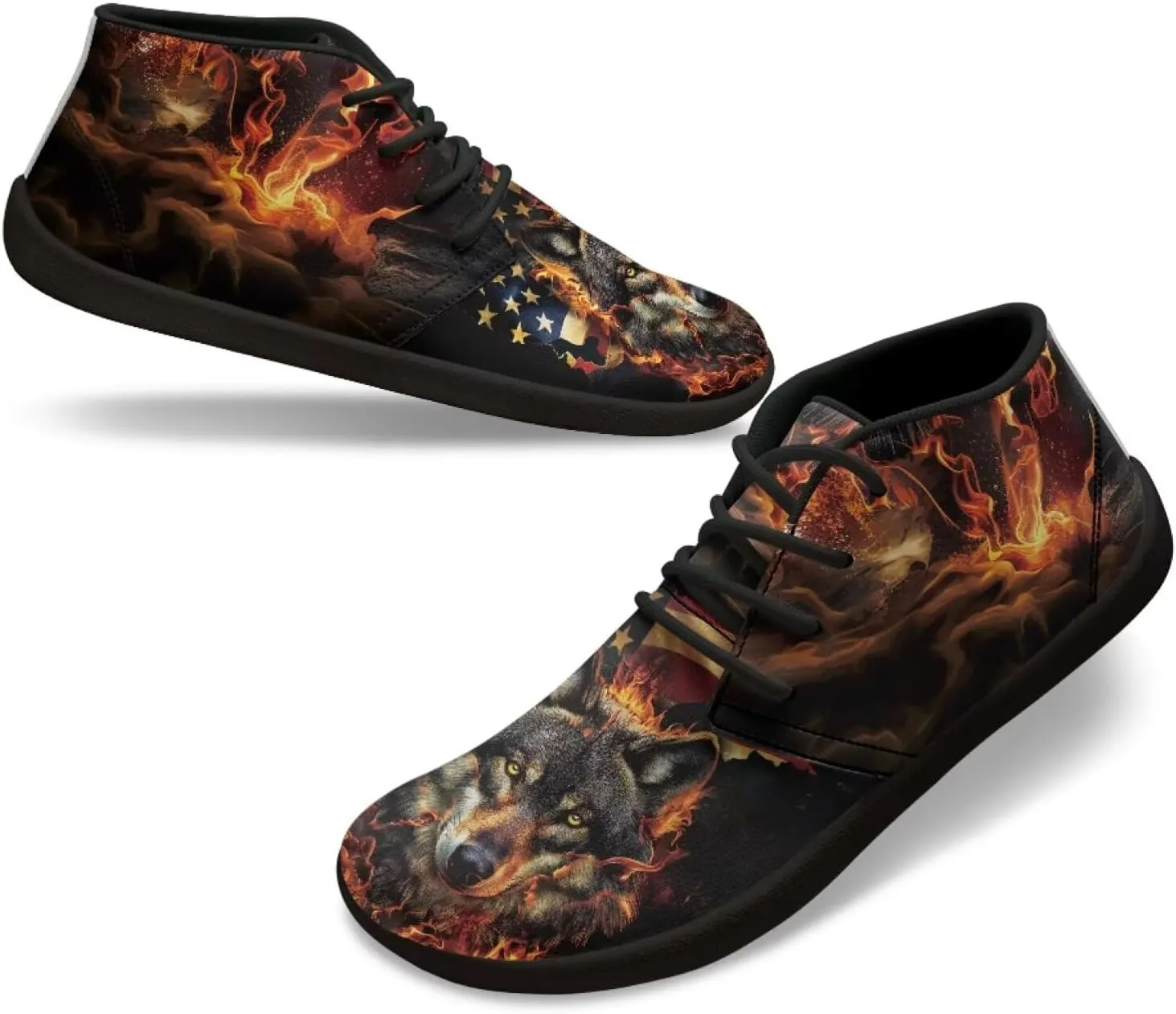 Trail Running Shoes Animal Print Athletic Sneakers for Men Wide Wolf Toe Box Boots Tiger Minimalist Barefoot Shoe