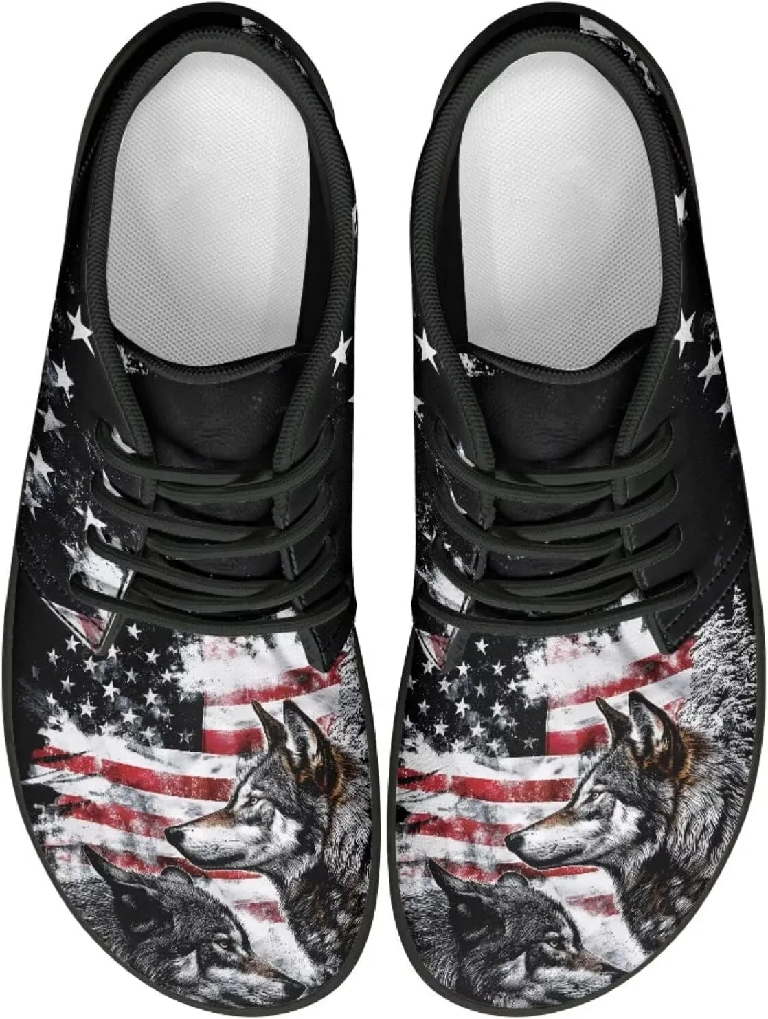 Trail Running Shoes Animal Print Athletic Sneakers for Men Wide Wolf Toe Box Boots Tiger Minimalist Barefoot Shoe