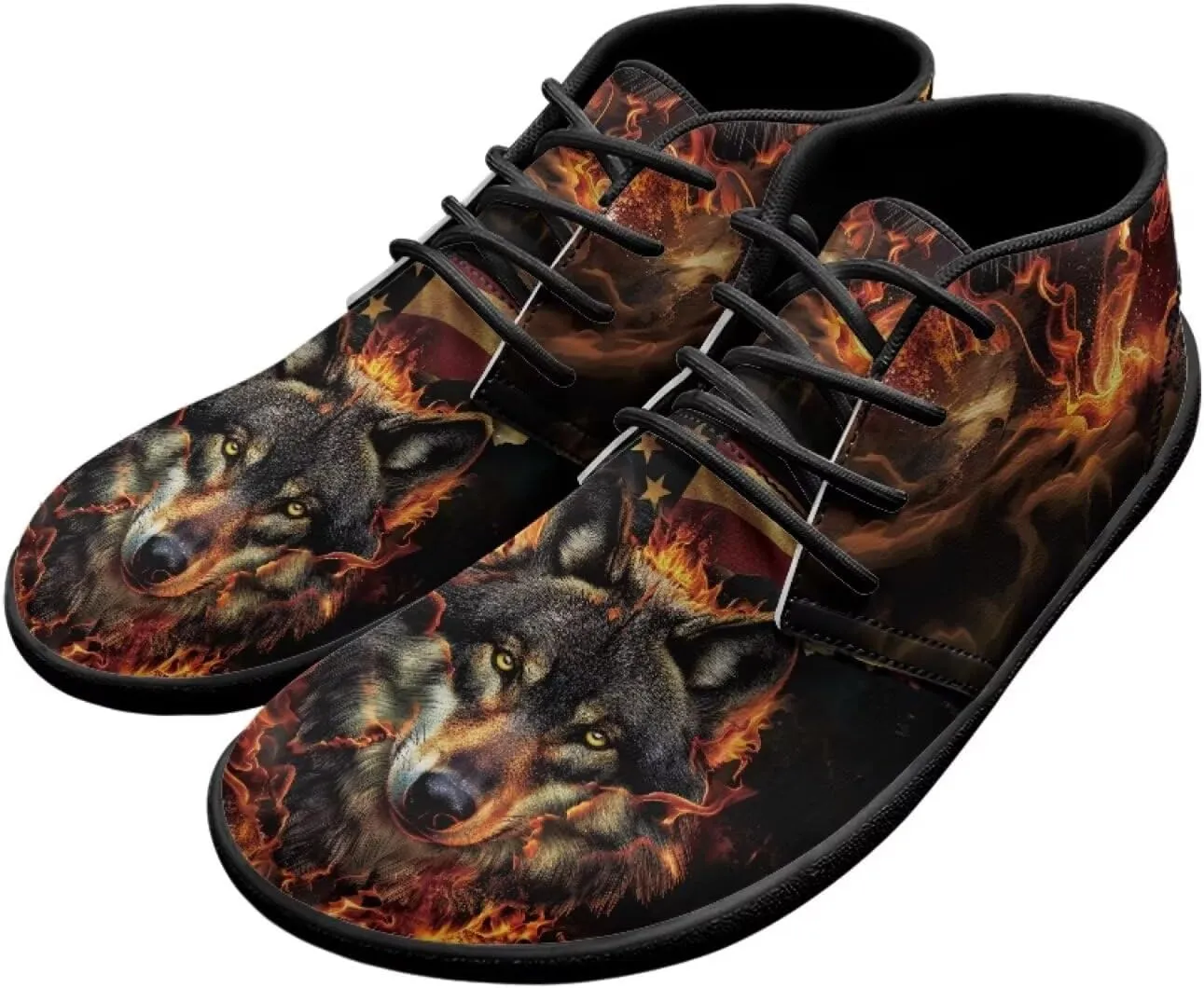 Trail Running Shoes Animal Print Athletic Sneakers for Men Wide Wolf Toe Box Boots Tiger Minimalist Barefoot Shoe