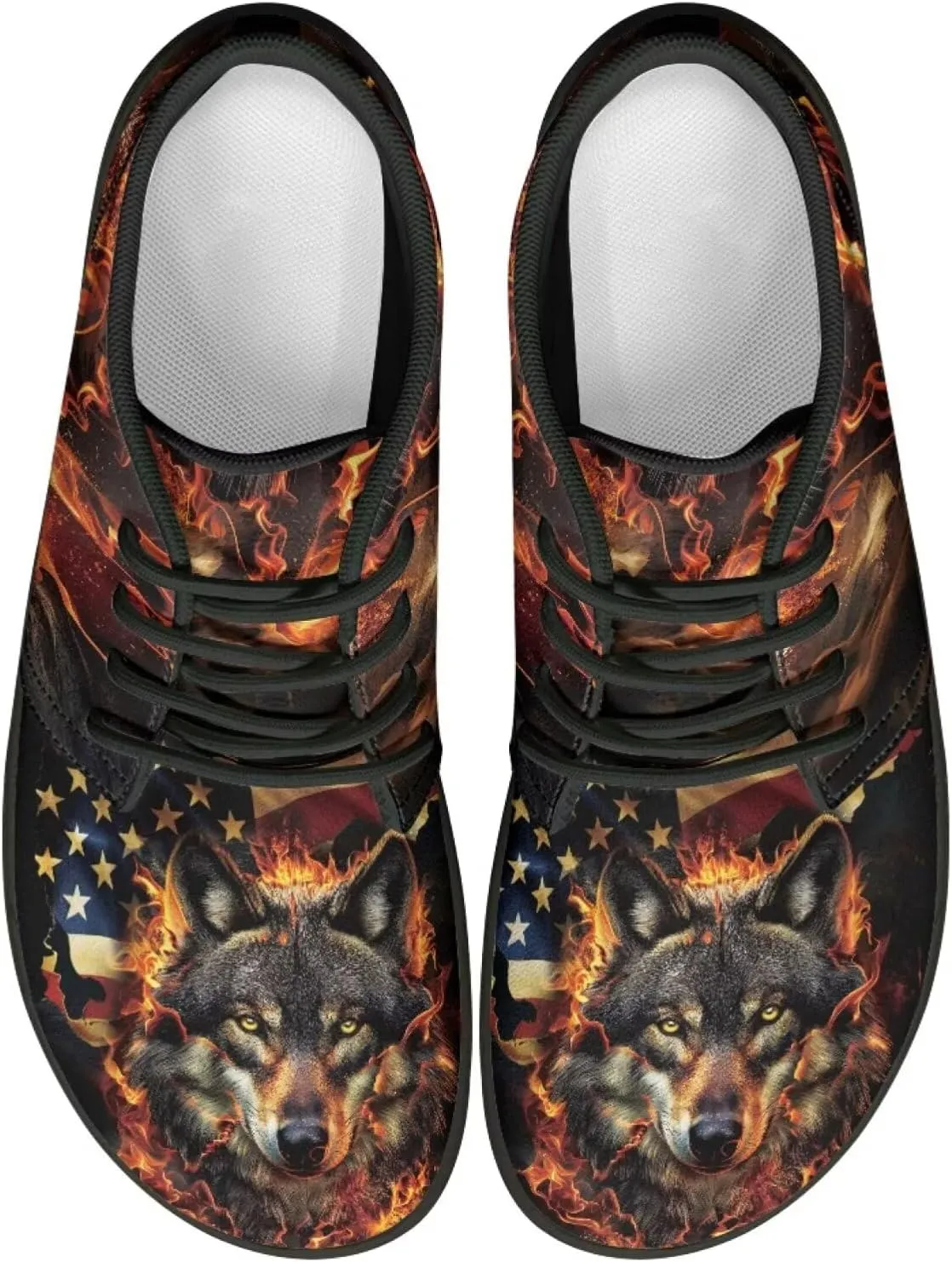 Trail Running Shoes Animal Print Athletic Sneakers for Men Wide Wolf Toe Box Boots Tiger Minimalist Barefoot Shoe