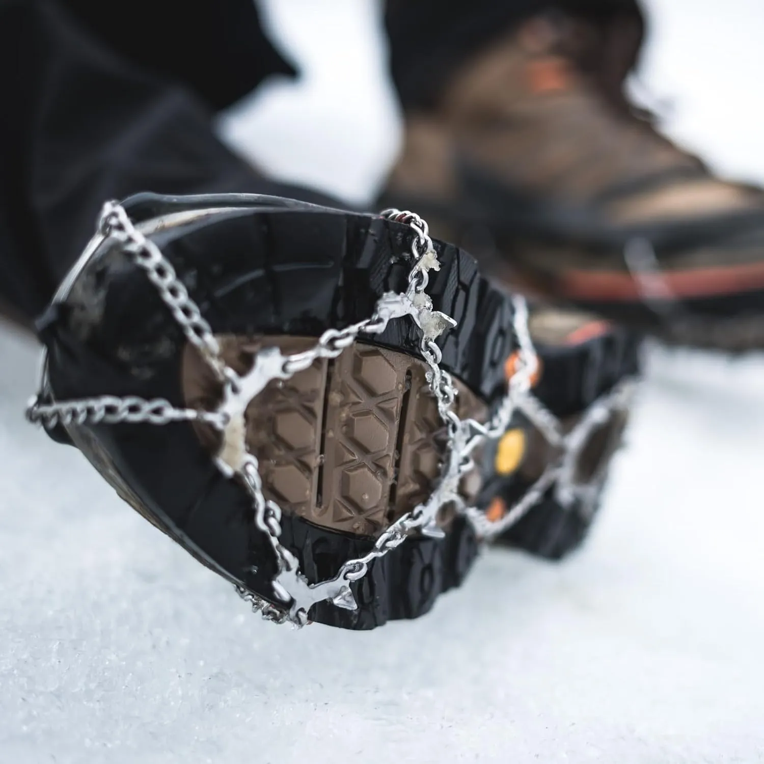 TRIWONDER Ice Grips 10/18/24 Teeth Anti-Slip Shoe Boot Snow Ice Spikes Crampons Cleats Stretch Footwear Traction