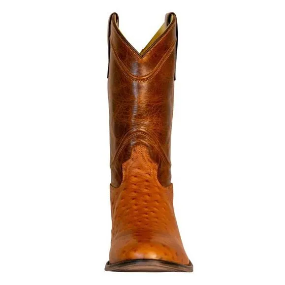 TuffRider Men's Norris Leather Print Wide Round Toe Western Boots
