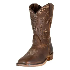 TuffRider Toddlers Rocky Mountain Star Snake Printed Square Toe Western Boots