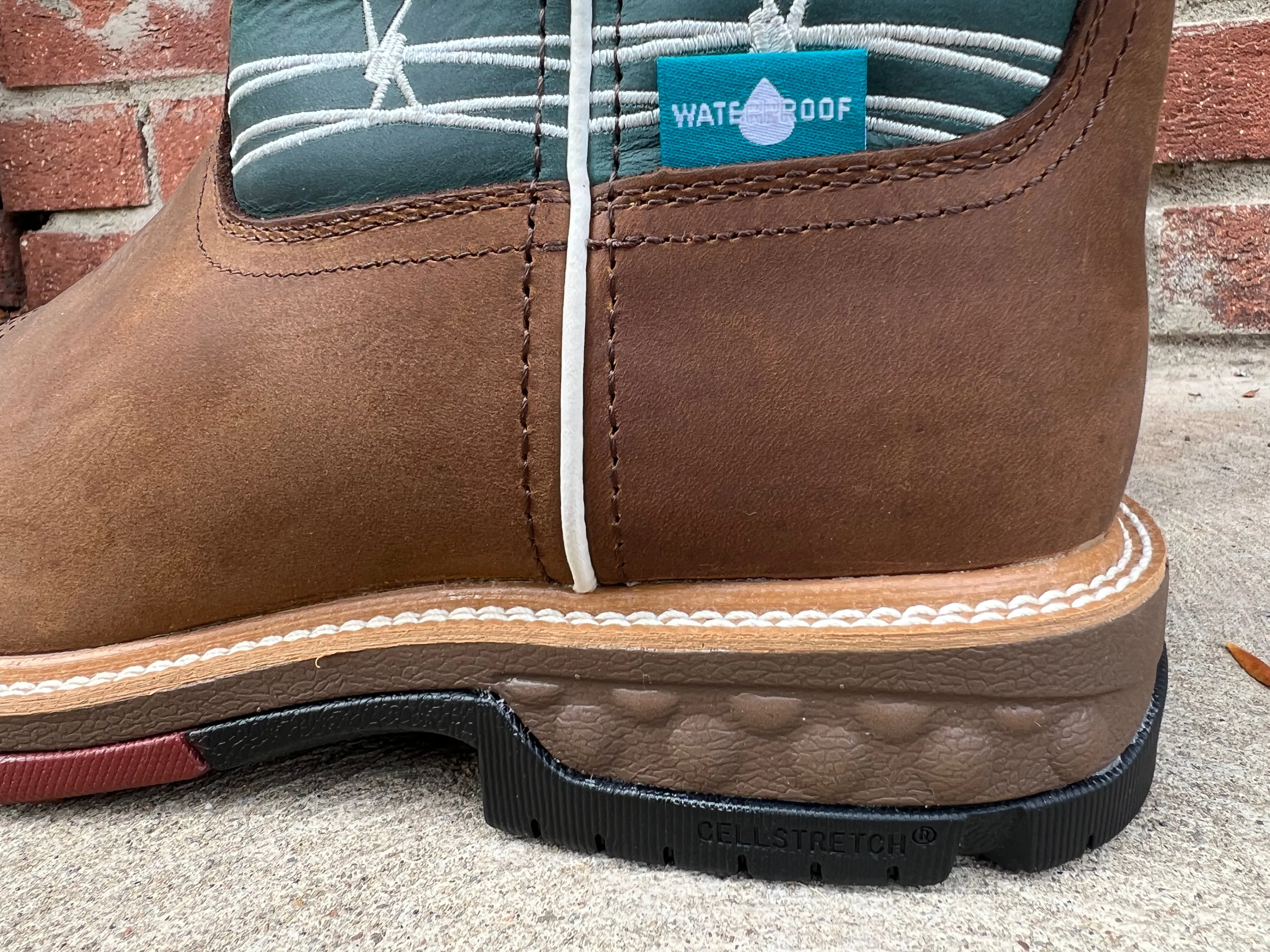 Twisted X 12" Men's Buffalo and Green-Blue Alloy Toe Work Boot MXBAW04