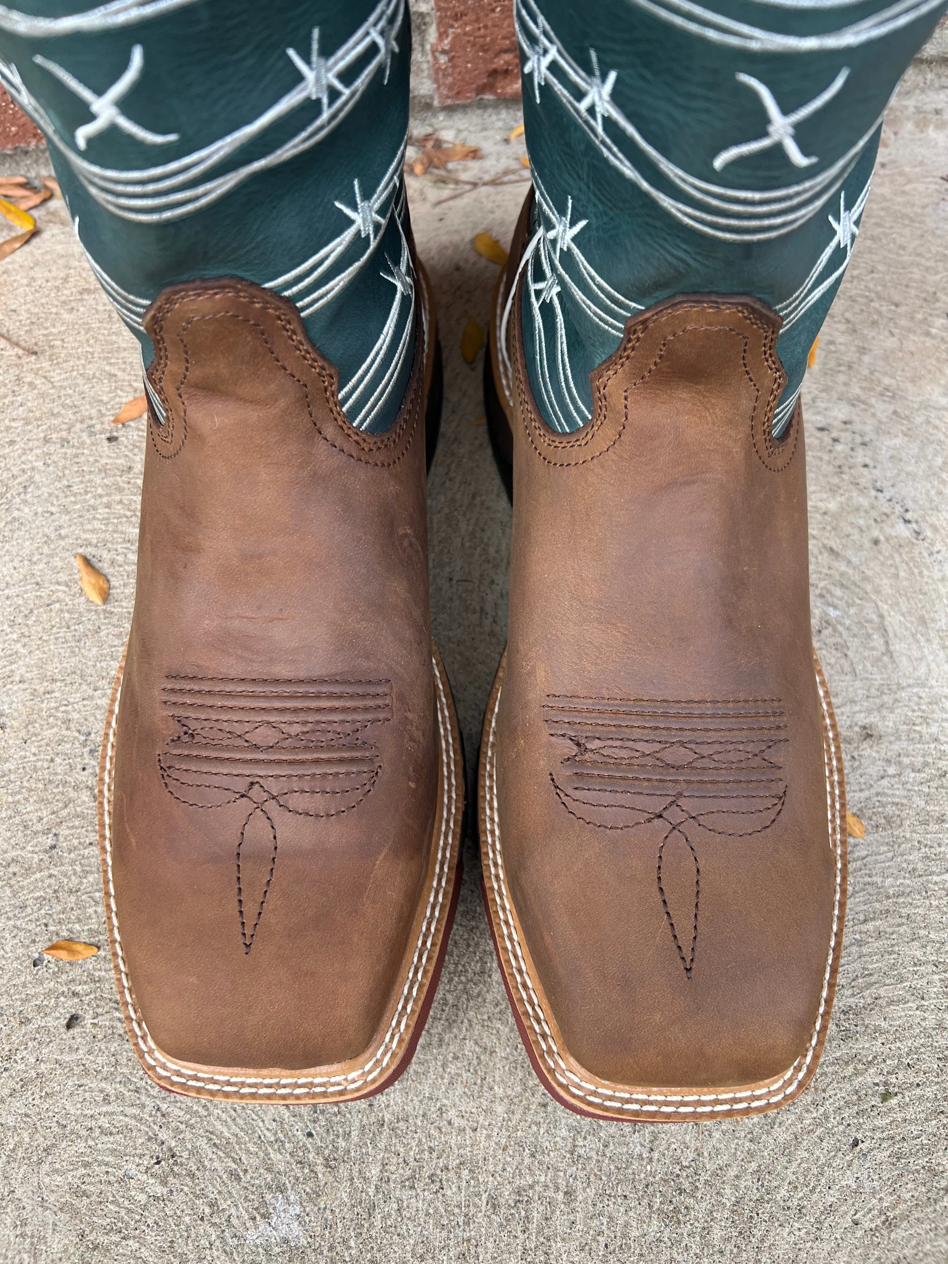 Twisted X 12" Men's Buffalo and Green-Blue Alloy Toe Work Boot MXBAW04