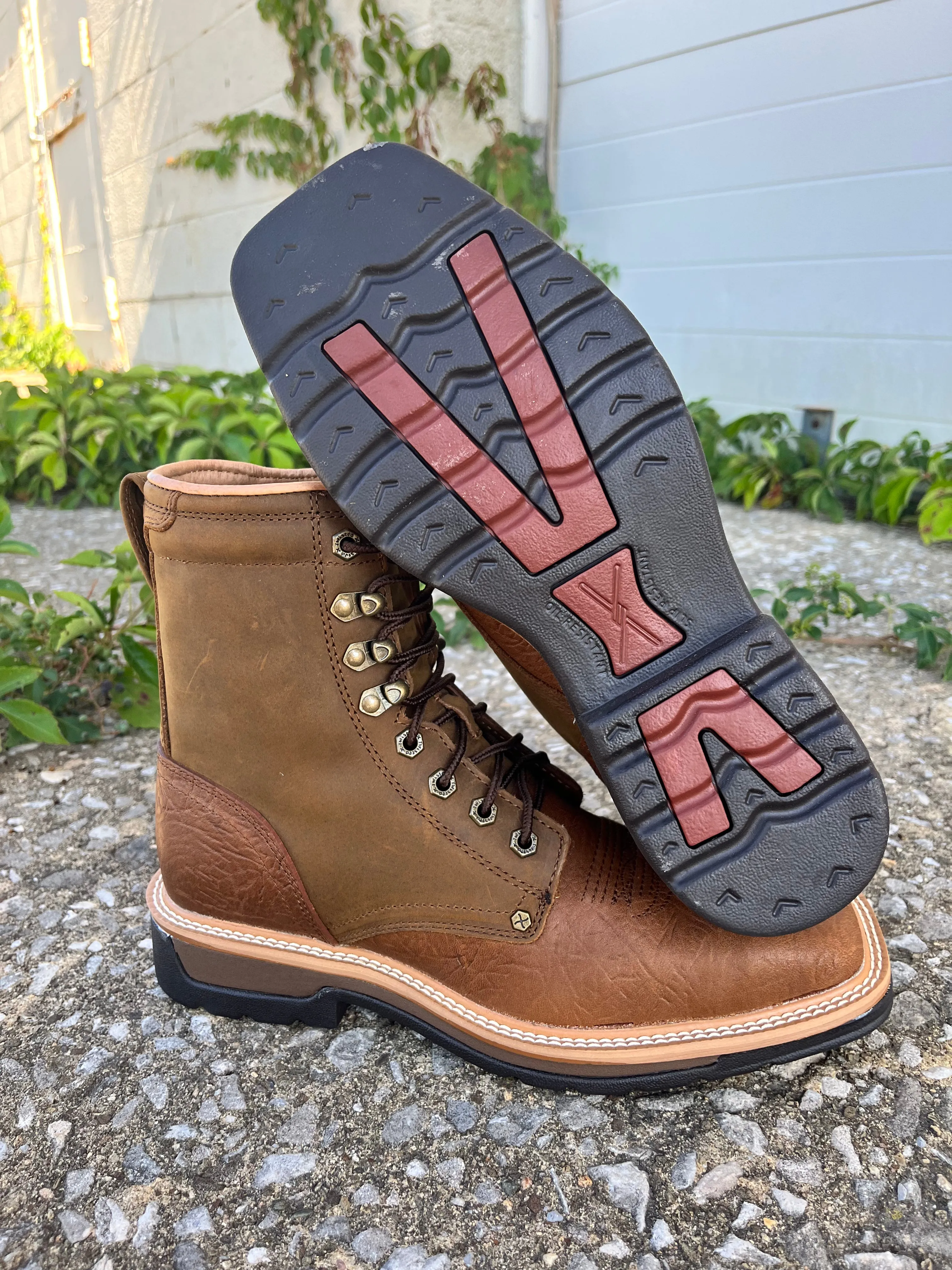 Twisted X Men's 8" Brown Lacer Steel Toe Work Boot MLCSL01