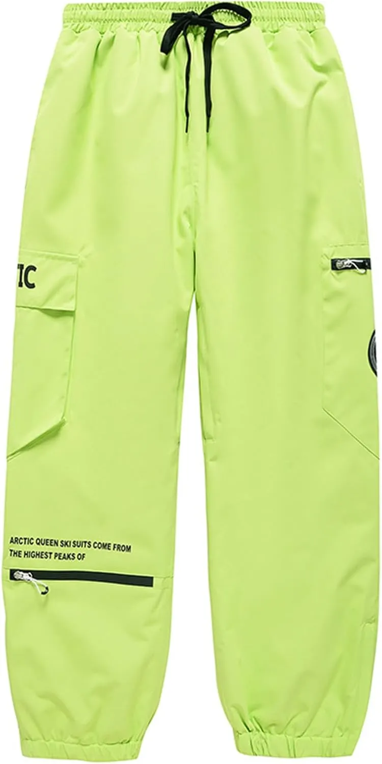 Unisex Adult Ski Pants High Elastic Waist Snowboard Pants Waterproof Windproof Warm Insulated Outdoor Snow Winter Sports