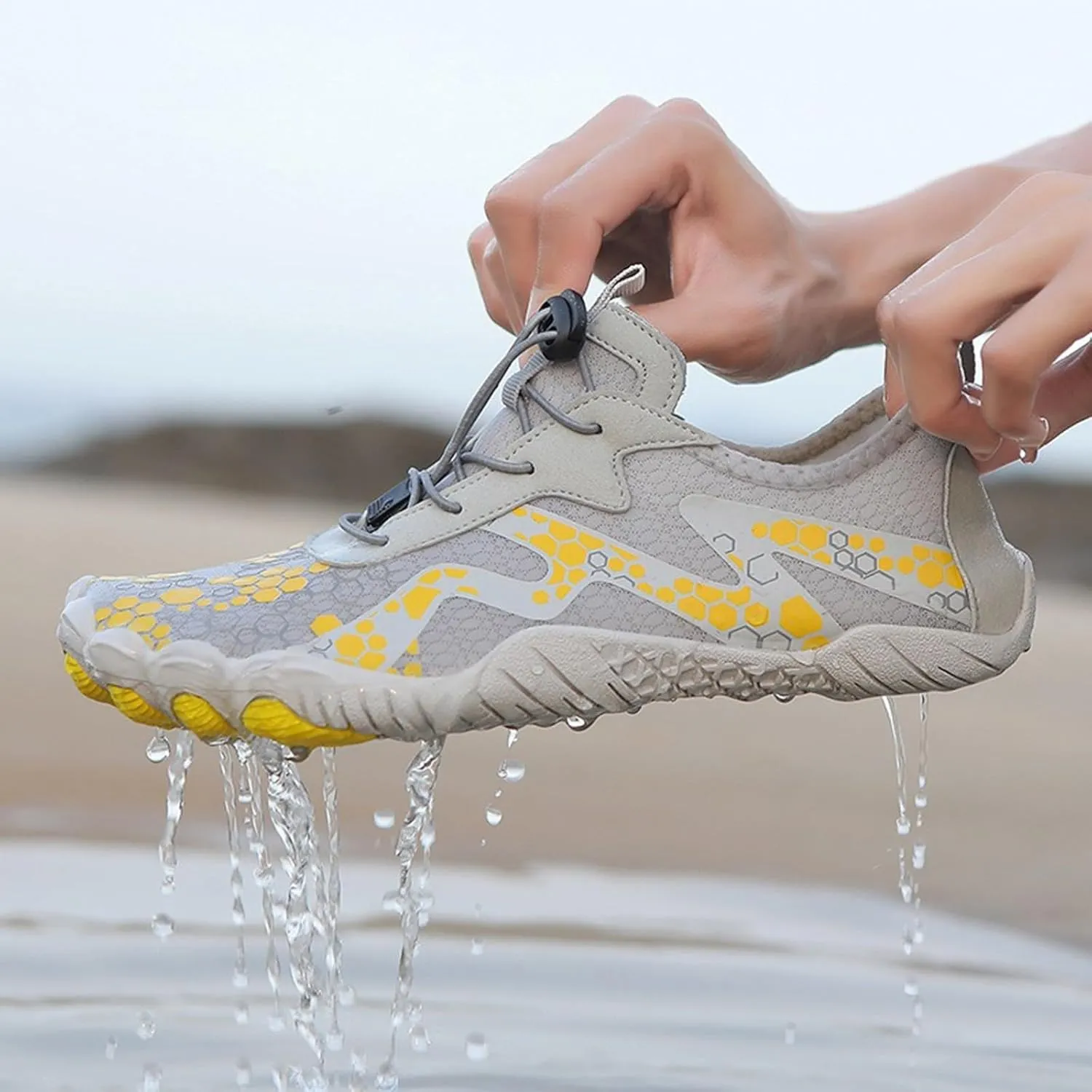 Unisex Mens Womens Athletic Hiking Water Shoes Non Slip Quick-Dry Barefoot,Aqua Shoes Swim Beach Diving Wading Walking Shoe,Couple Summer Comfy Breatheable Hiking Shoe Indoor Fitness Footwear