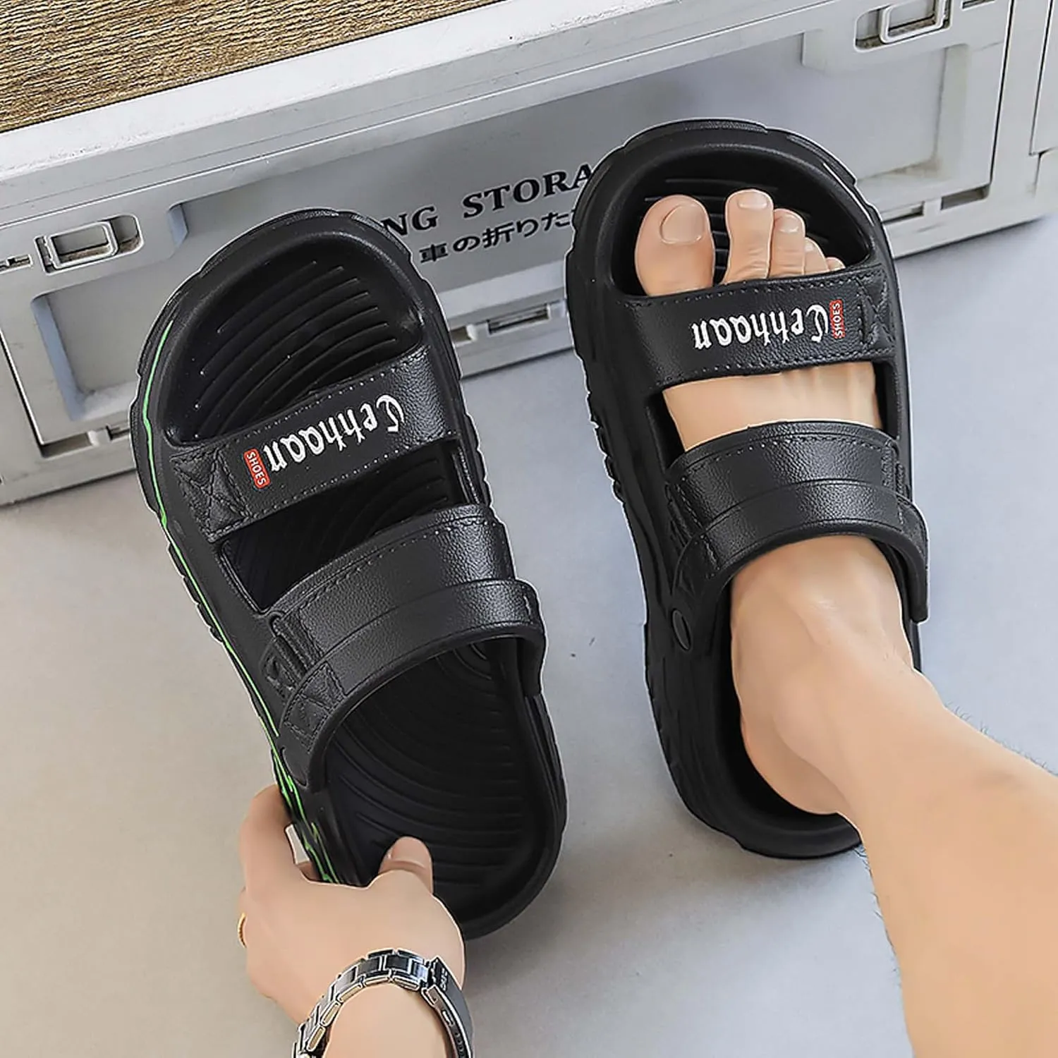 Universal beach sandals, flip flops, anti slip water shoes, oversized hiking shoes