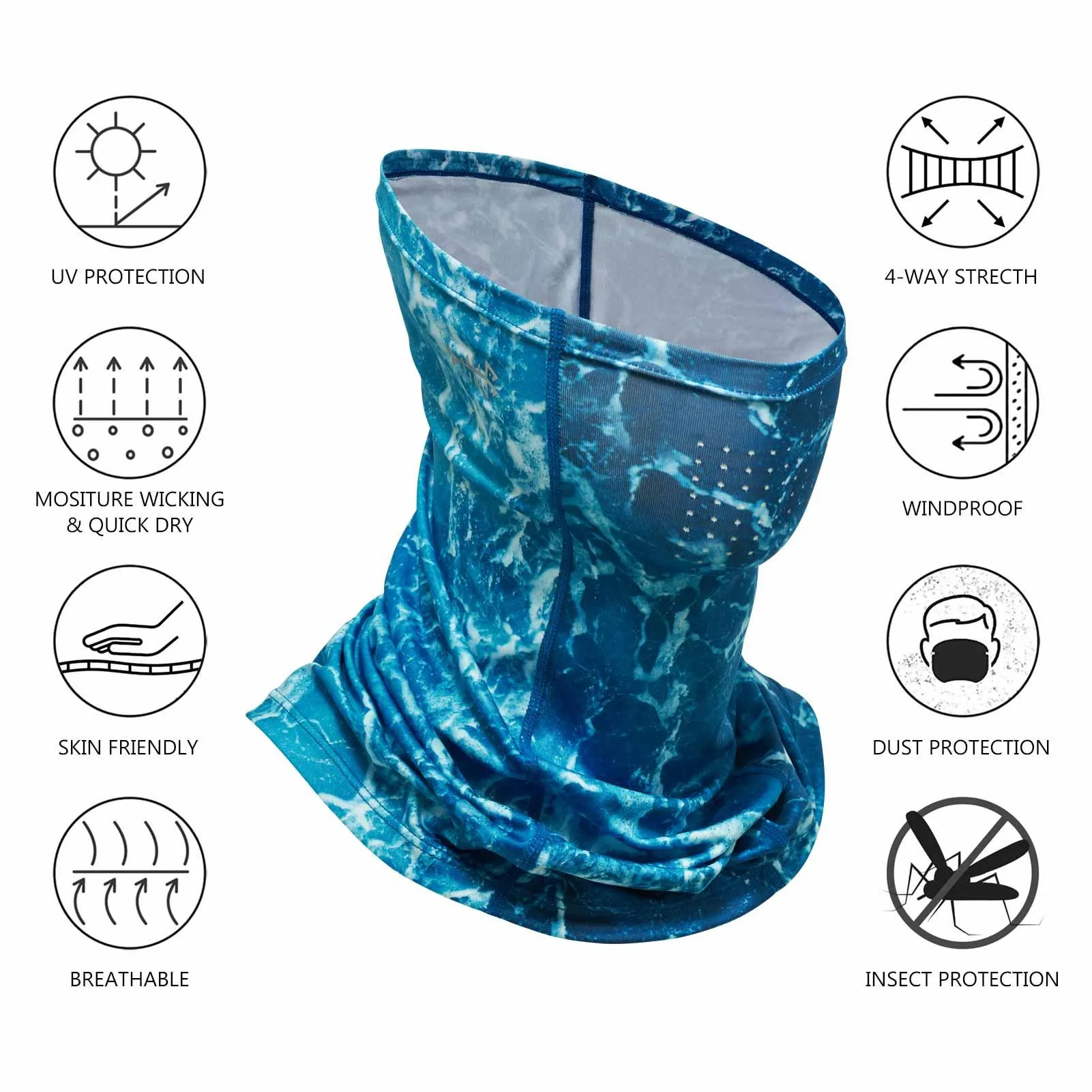 UPF 50  Neck Gaiter with Breathable Holes
