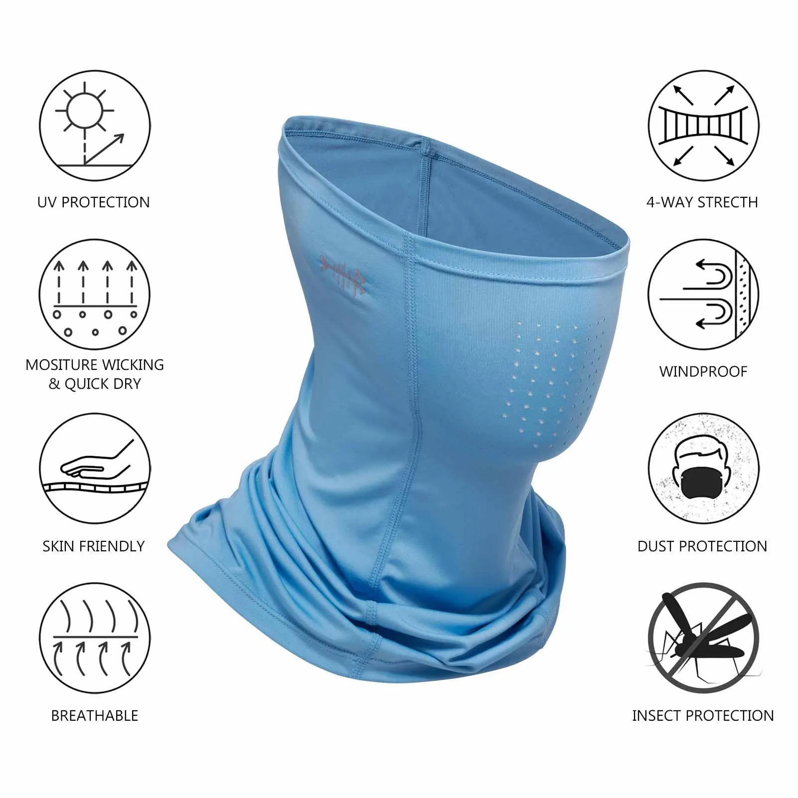 UPF 50  Neck Gaiter with Breathable Holes