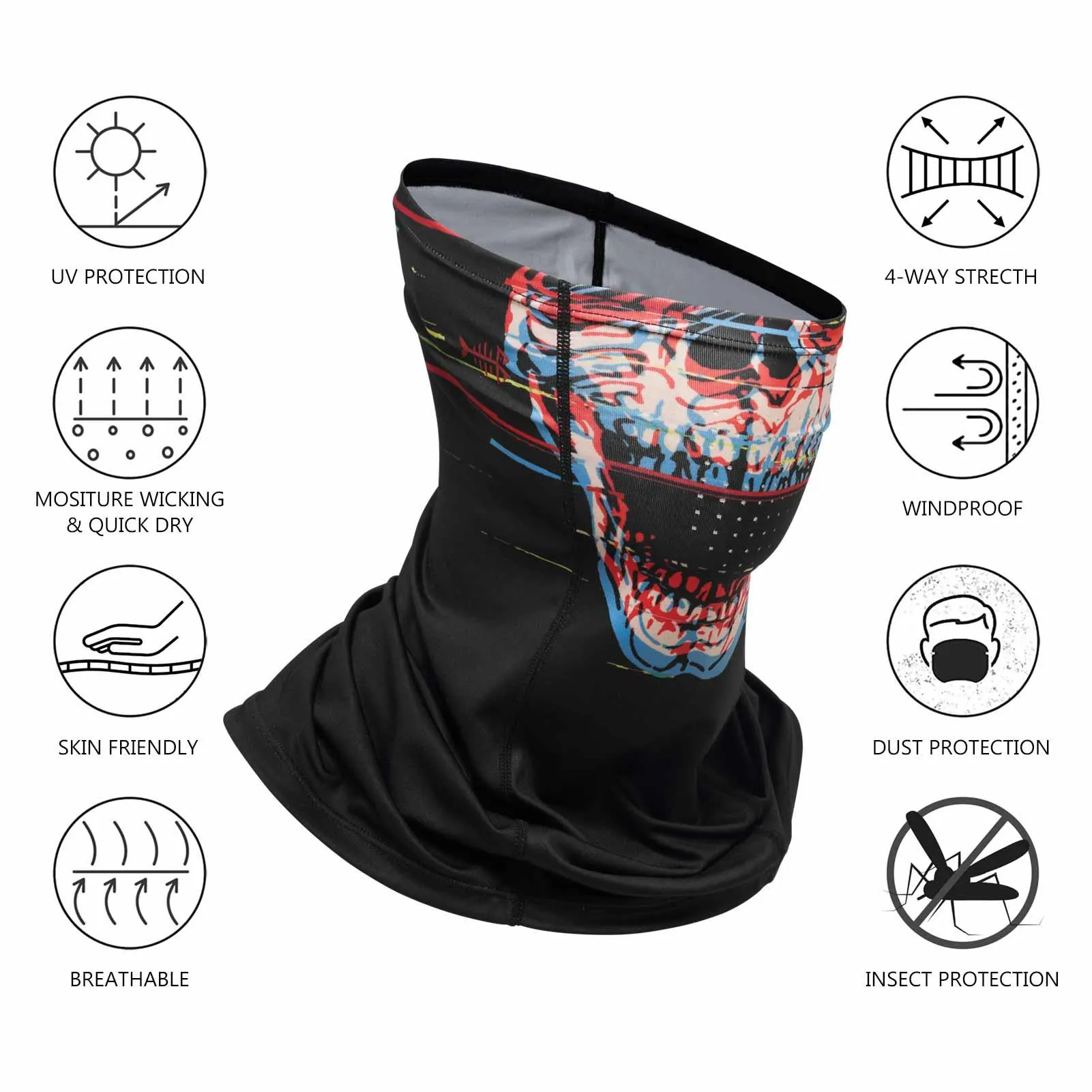 UPF 50  Neck Gaiter with Breathable Holes