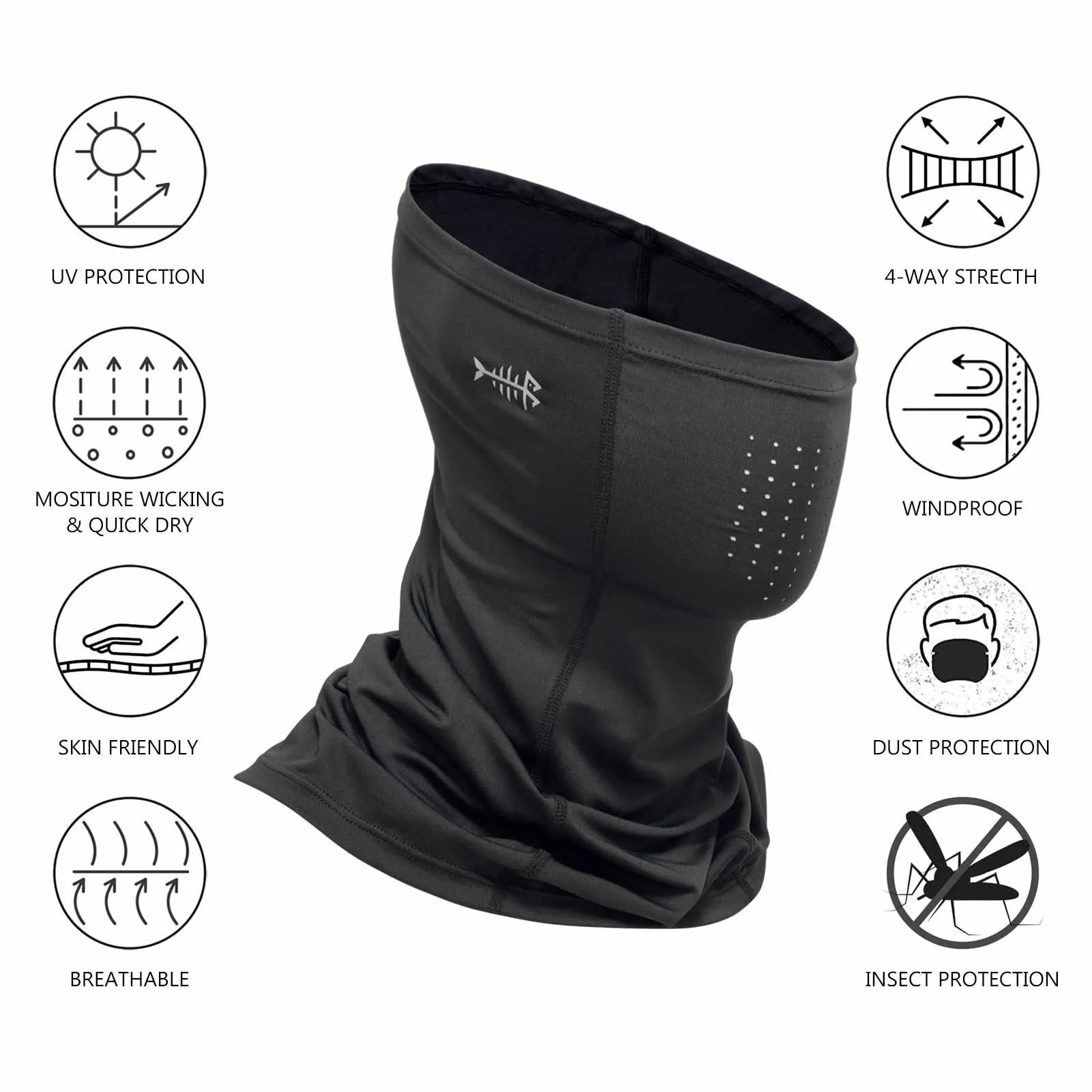 UPF 50  Neck Gaiter with Breathable Holes