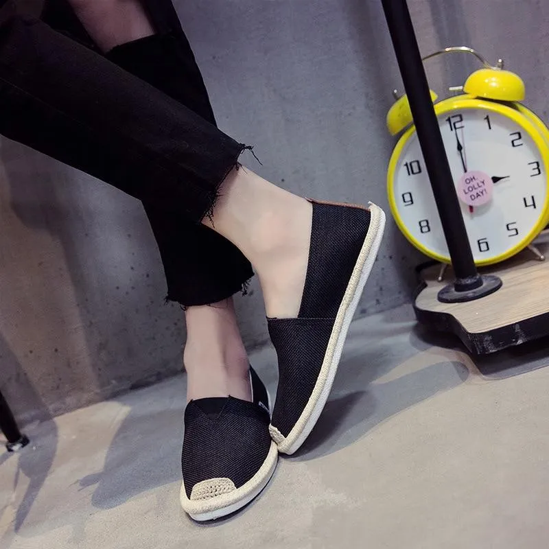 UPUPER Breathable Linen Casual Men Shoes Cloth Shoes Canvas Summer Flat Fisherman Driving Wicking