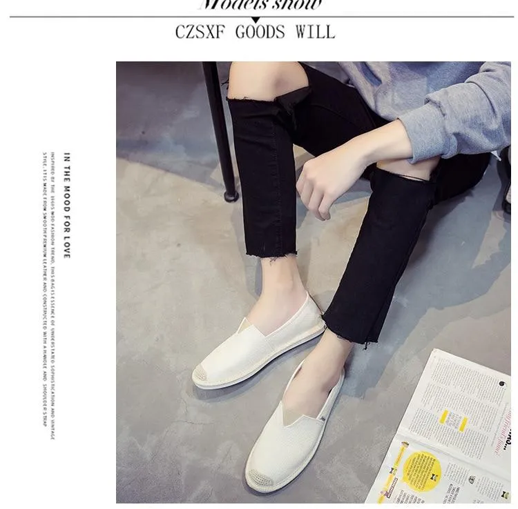UPUPER Breathable Linen Casual Men Shoes Cloth Shoes Canvas Summer Flat Fisherman Driving Wicking