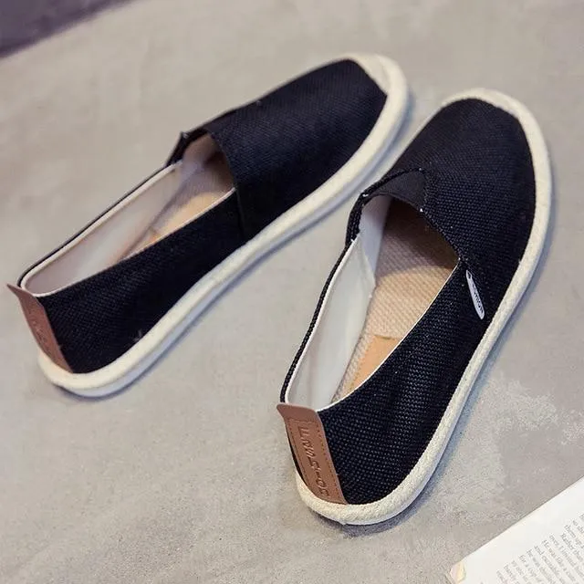 UPUPER Breathable Linen Casual Men Shoes Cloth Shoes Canvas Summer Flat Fisherman Driving Wicking