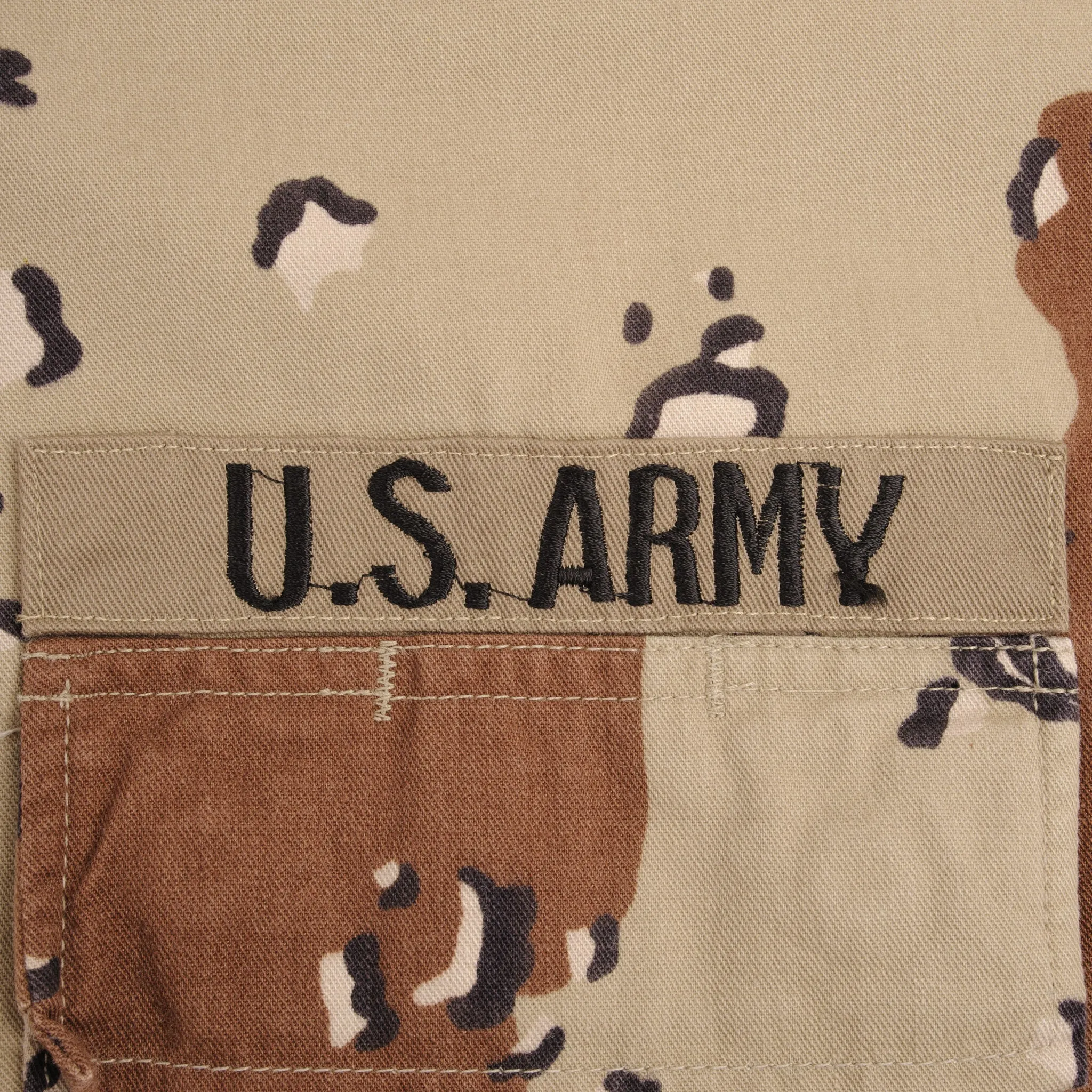 VINTAGE US ARMY DESERT CAMO CHOCOLATE CHIP COMBAT JACKET 1990 SMALL SHORT 1st cav