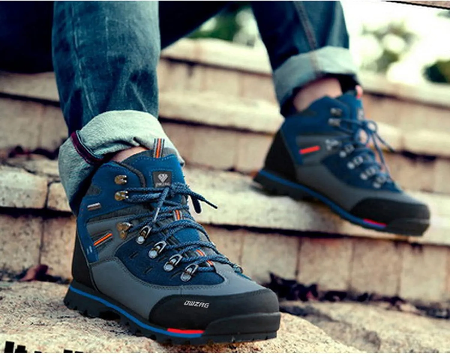 Walking Boots for Mens Womens Hiking Ankle Boots,Outdoor Hiking Trekking Climbing Fishing Shoes,High-top Walking Shoes,Lightweight Footwear